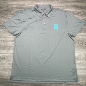 Chubbies Polo Shirt Mens 2XL Charcoal Performance Palm Tree Logo Short Sleeve